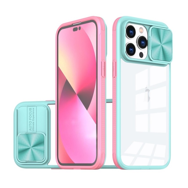 Funda con Protection 360 y Tapa Deslizable para Cámara para iPhone 14 Pro Max