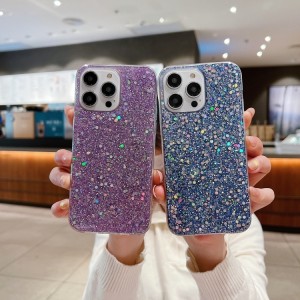 Funda Glitter para iPhone 14 Pro Max Carcasa TPU Glitter Sequins Epoxy