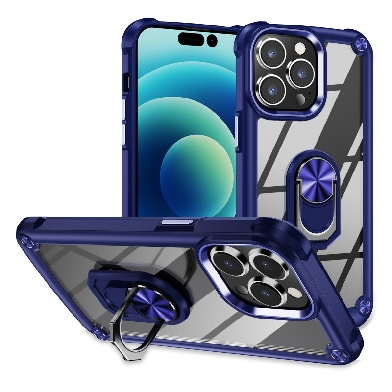 Funda para iPhone 14 Pro con Soporte Anillo y Protección de Lente