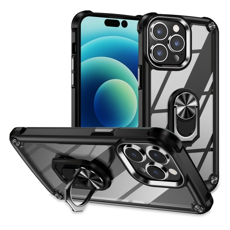 For iPhone 14 Pro Case with Ring Holder and Lens Protection