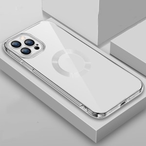 Transparent Case with Silver Lens Film for iPhone 14 Pro