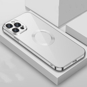 Funda Transparente con Lente Plateada para iPhone 14 Pro