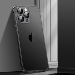 Funda con Marco de Metal Spring Buckle para iPhone 14 Pro