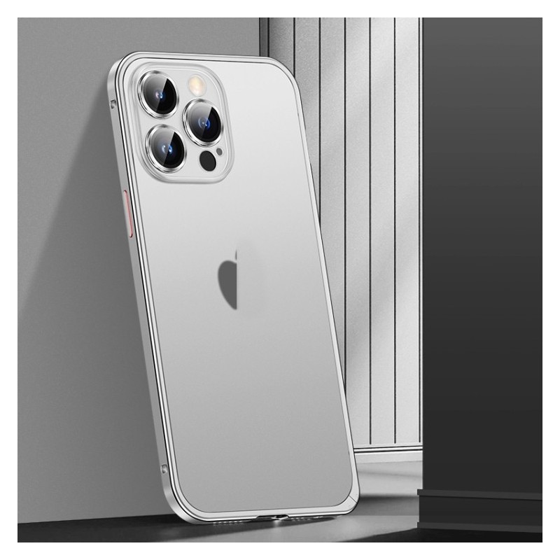 Funda con Marco de Metal Spring Buckle para iPhone 14 Pro