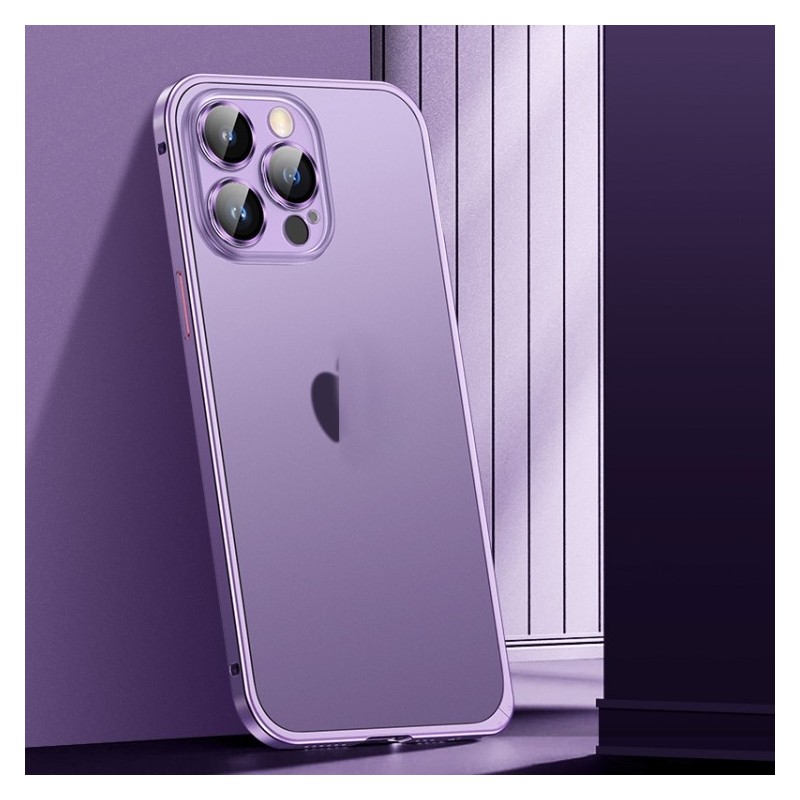 Funda con Marco de Metal Spring Buckle para iPhone 14 Plus