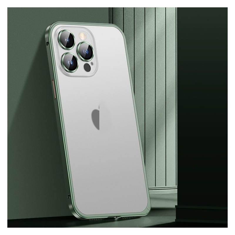 Funda con Marco de Metal Spring Buckle para iPhone 14