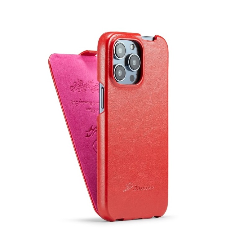 iPhone 14 Pro Vertical Flip Leather Cover Case