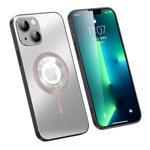 For iPhone 14 Pro MagSafe Case Cover with Frosted Metal Back Plate