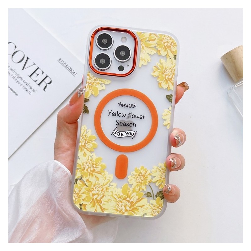 Magsafe Flowers Case Cover for iPhone 14 Pro