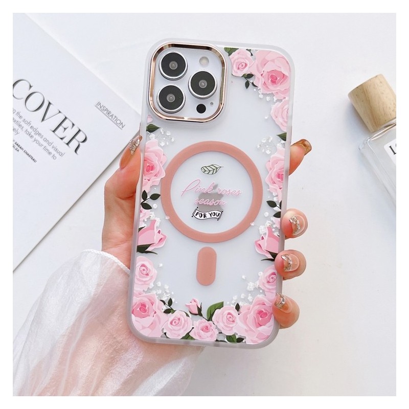 Magsafe Flowers Case Cover for iPhone 14 Plus