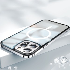 MagSafe Glass Case with Metal Frame for iPhone 14 Pro Max