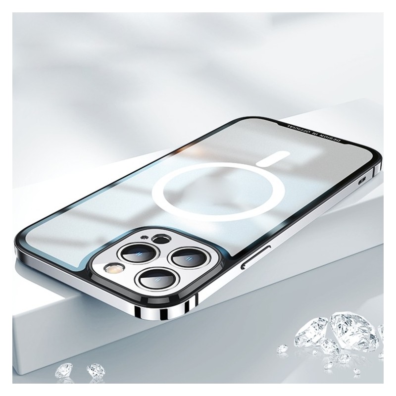 MagSafe Glass Case with Metal Frame for iPhone 14 Pro Max