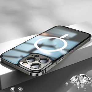 Funda de Vidrio MagSafe con Marco de Metal para iPhone 14 Pro