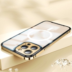 Funda de Vidrio MagSafe con Marco de Metal para iPhone 14 Pro