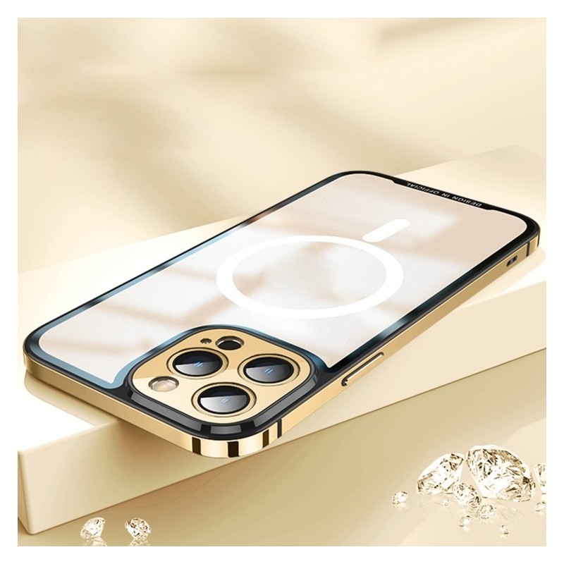 MagSafe Glass Case with Metal Frame for iPhone 14