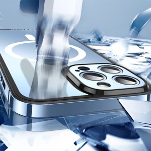 MagSafe Glass Case with Metal Frame for iPhone 14