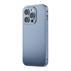 Funda con Marco de Metal y Policarbonato Compatible con iPhone 14 Pro