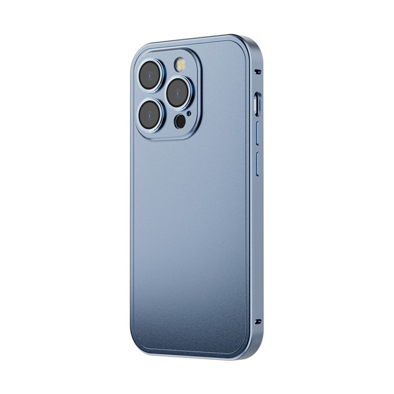Funda con Marco de Metal y Policarbonato Compatible con iPhone 14 Pro