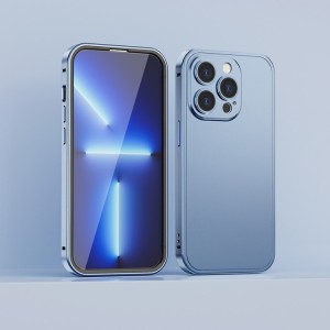 Funda con Marco de Metal y Policarbonato Compatible con iPhone 14 Pro
