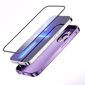 Case Cover with Metal Frame Spring Buckle for iPhone 14 Pro