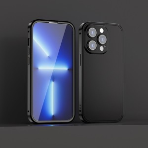 Case Cover with Metal Frame Spring Buckle for iPhone 14 Plus