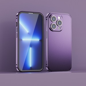 Case Cover with Metal Frame Spring Buckle for iPhone 14 Plus