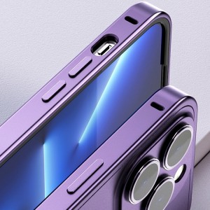 Funda con Marco de Metal y Policarbonato Compatible con iPhone 14 Plus