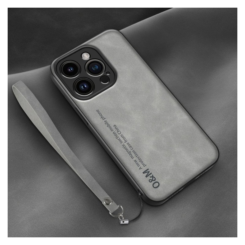 Leather Case Lamba Skin Feel with Strap for iPhone 14 Plus