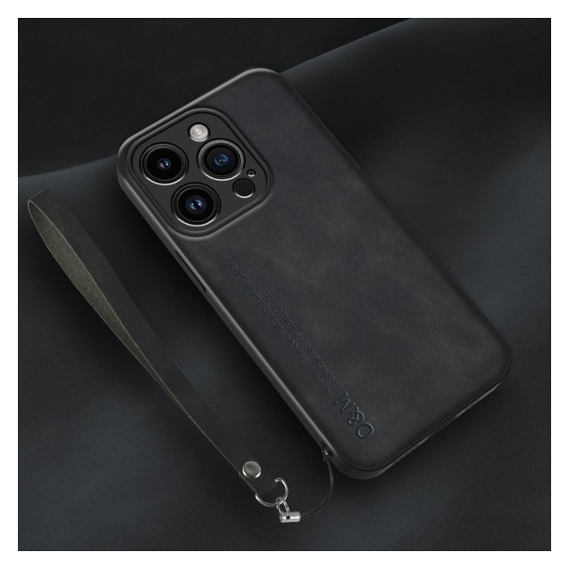 Leather Case Lamba Skin Feel with Strap for iPhone 14