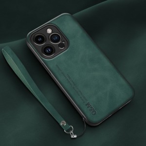 Leather Case Lamba Skin Feel with Strap for iPhone 14