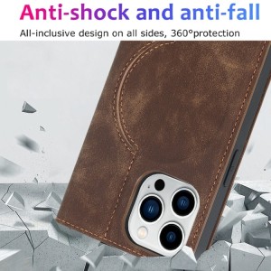 Funda iPhone 14 Plus con Carga Inálambrica Magsafe de Piel y Soporte