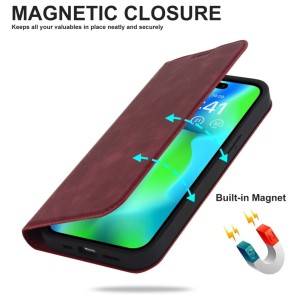 Funda iPhone 14 con Carga Inálambrica Magsafe de Piel y Soporte