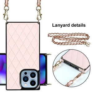 Funda Bandolera para iPhone 14 Pro de Piel Rómbico