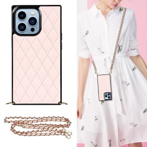 Funda Bandolera para iPhone 14 Pro de Piel Rómbico