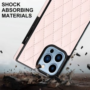 Rhombic Leather Crossbody Case Cover for iPhone 14