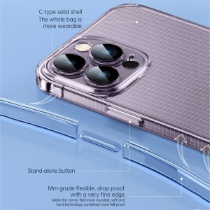 Transparent Phone Case for iPhone 14 Plus SULADA Crystal Steel Series