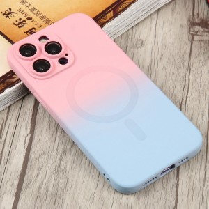 For iPhone 14 Magsafe Liquid Silicone Case 2 Gardient Colors