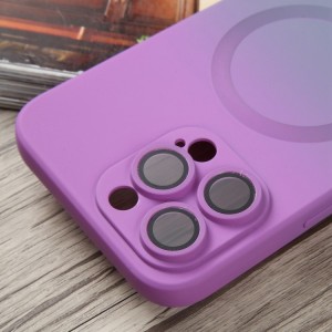 For iPhone 14 Magsafe Liquid Silicone Case 2 Gardient Colors