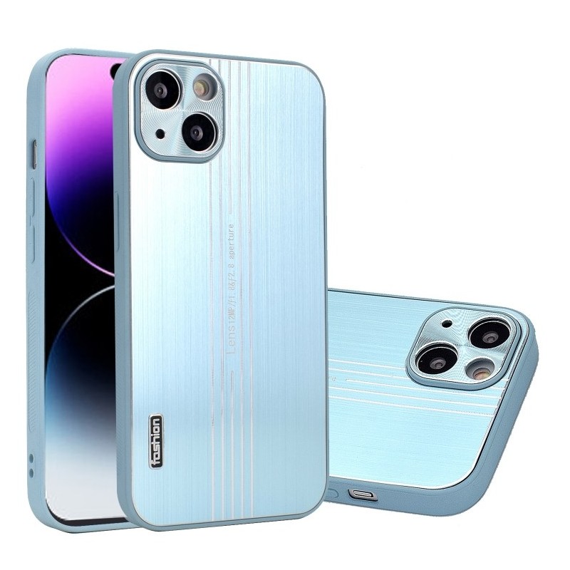 For iPhone 14 Plus Phone Case Cover Brushed Metal Texture