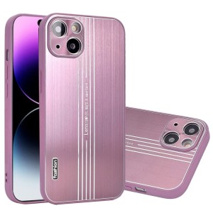For iPhone 14 Phone Case Cover Brushed Metal Texture