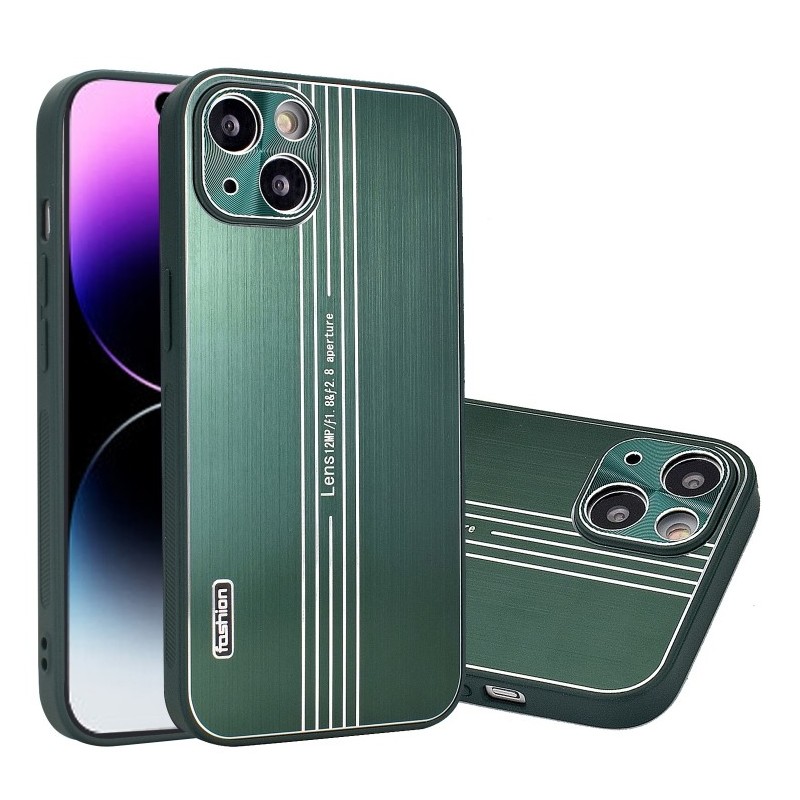 For iPhone 14 Phone Case Cover Brushed Metal Texture