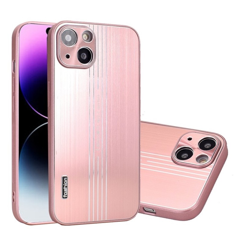 For iPhone 14 Phone Case Cover Brushed Metal Texture