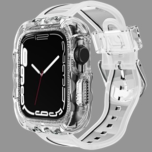 Correa transparente de silicona TPU para Apple Watch 45mm,44mm y 42mm