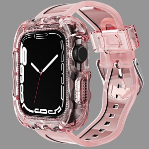 Correa transparente de silicona TPU para Apple Watch 45mm,44mm y 42mm