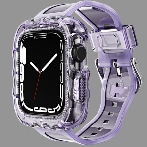 Correa transparente de silicona TPU para Apple Watch 45mm,44mm y 42mm