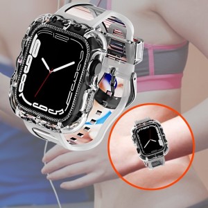 Correa transparente de silicona TPU para Apple Watch 45mm,44mm y 42mm