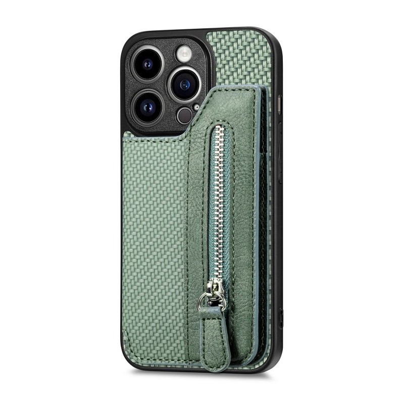Funda Billetera para iPhone 14 de Fibra de Carbono