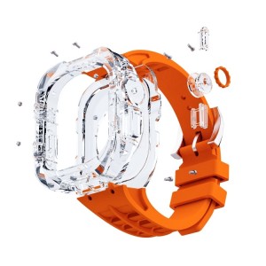 For Apple Watch Ultra 49mm Fluorine Rubber Clear Armor Case
