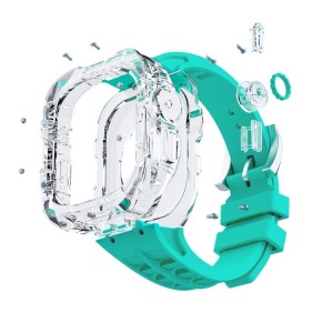For Apple Watch Ultra 49mm Fluorine Rubber Clear Armor Case