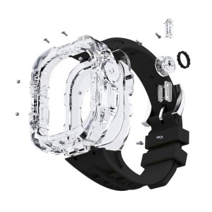 For Apple Watch Ultra 49mm Fluorine Rubber Clear Armor Case